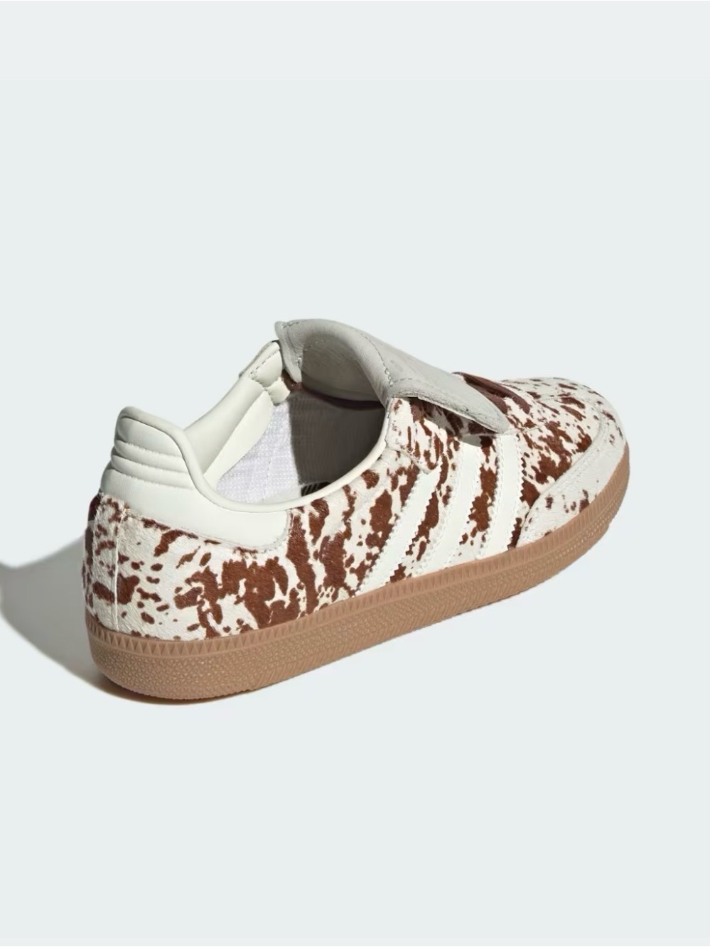 Adidas Women’s Samba Sneakers in Cream & Brown Cow Print - Picture 4 of 12
